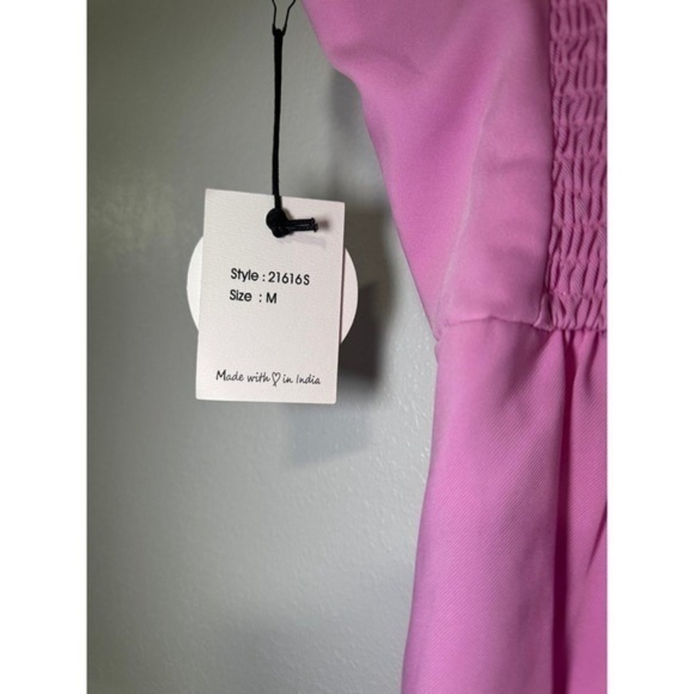 Joysya Pink Smocked Halter Neck Mini Dress Size M - Picture 6 of 7